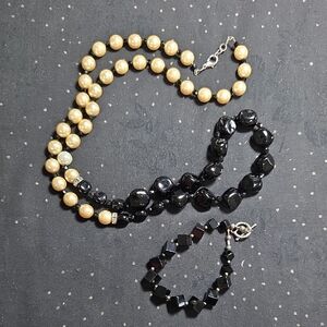 Chic Black and Gold Beaded Necklace